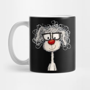Quirky dog with red nose Mug